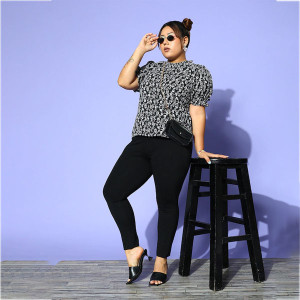 Black Floral Once Upon a Sleeve Top